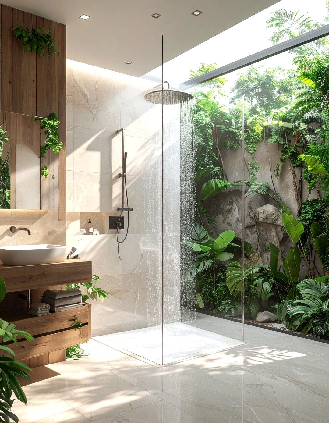 Open Shower Concepts - 30 Open Concept Bathroom Ideas for Modern Homes