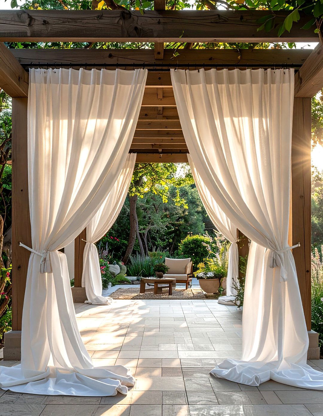 Outdoor Curtains for Customizable Privacy - 40 Shade Ideas for Comfortable Outdoor Living Spaces