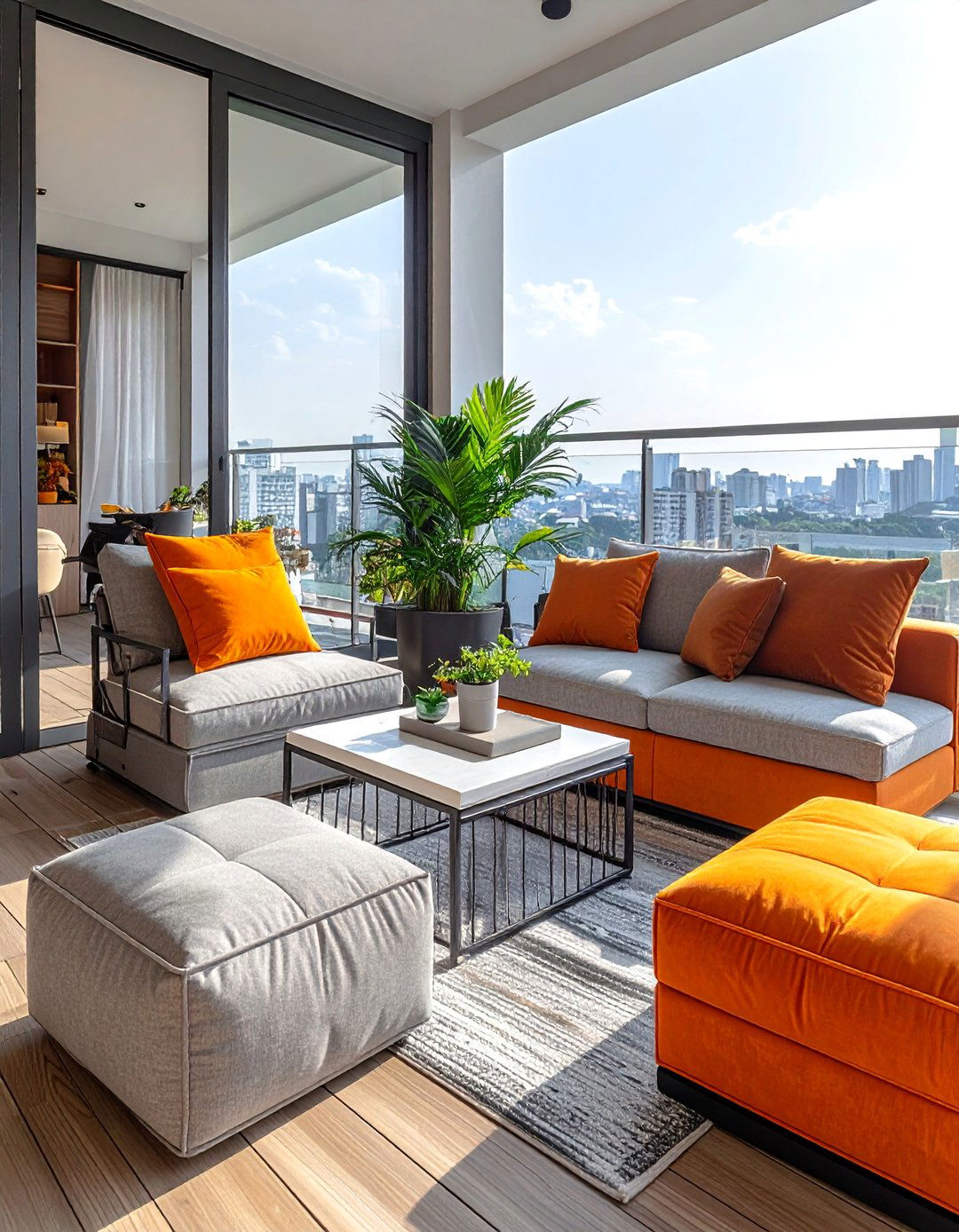 Outdoor Ottoman Coffee Table Sets - 25 Balcony Seating Ideas for Small Outdoor Spaces