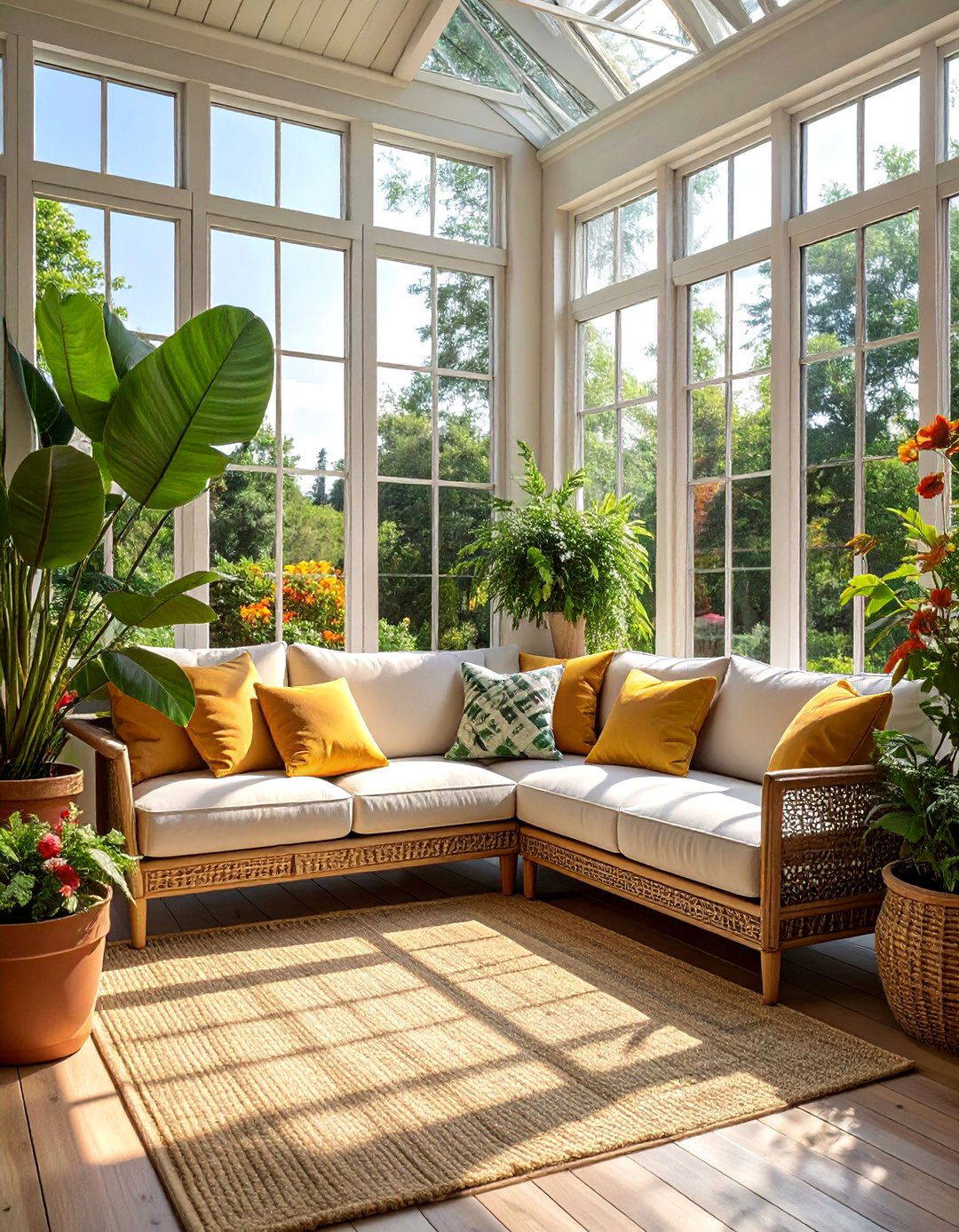 Outdoor Style Sofa for Sunroom Windows - 20 Couch in Front of Window Ideas for Bright Spaces