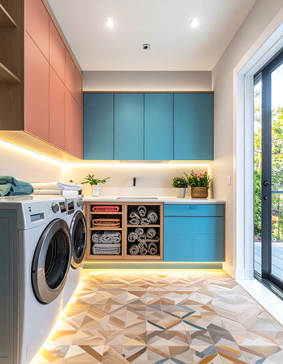 Over Washer Bridge Storage - 15 Smart Small Laundry Room Ideas with Top Load Washer