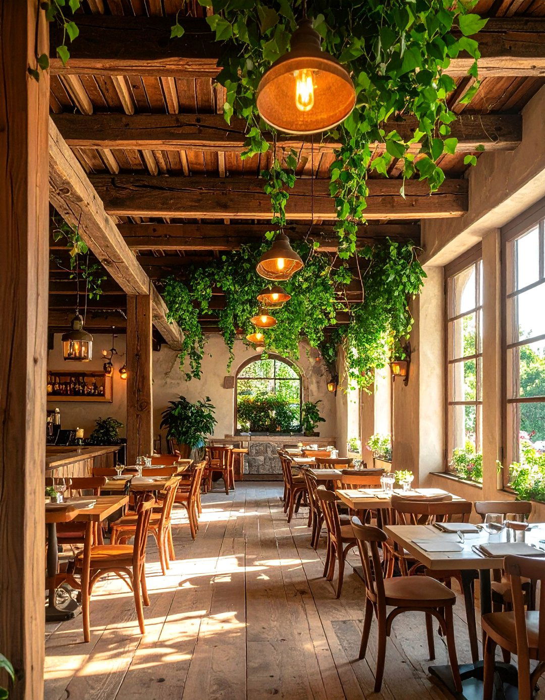 Overhanging Greenery and Ivy Vines - 20 Italian Restaurant Decor Ideas for an Authentic Ambiance