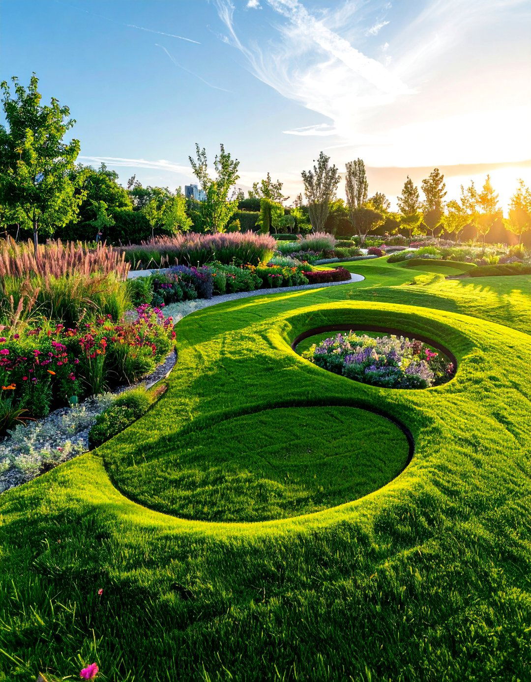 Overlapping Circular Lawn Patterns - 20 Circular Lawn Garden Designs for Unique Spaces