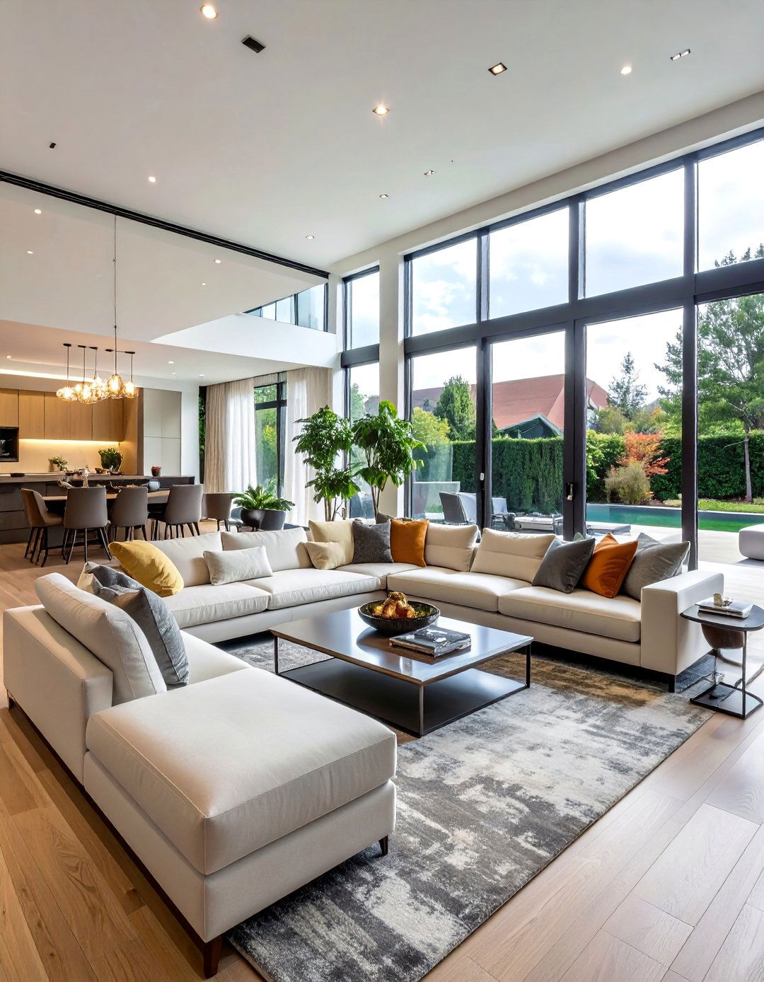 Oversized Furniture Scaling - 25 High Ceiling Living Room Ideas to Maximize Your Space