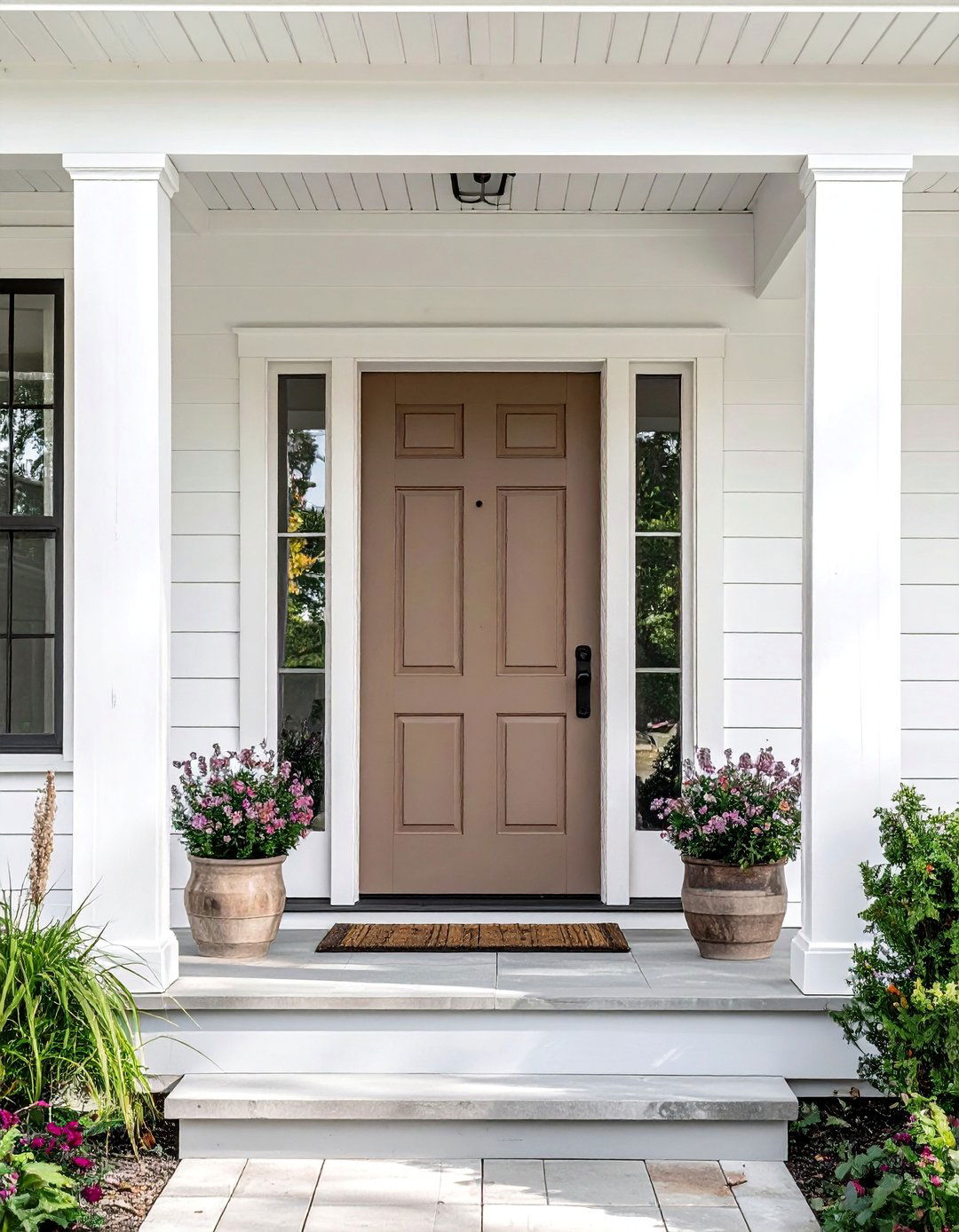 Painted Taupe Brown Front Door - 15 Brown Front Door Ideas to Enhance Your Home's Curb Appeal