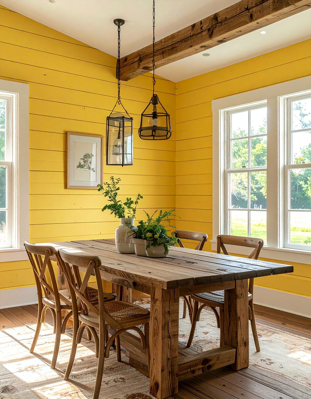 Pale Yellow Farmhouse Dining Room - 20 Yellow Dining Room Ideas for a Bright and Cheerful Space