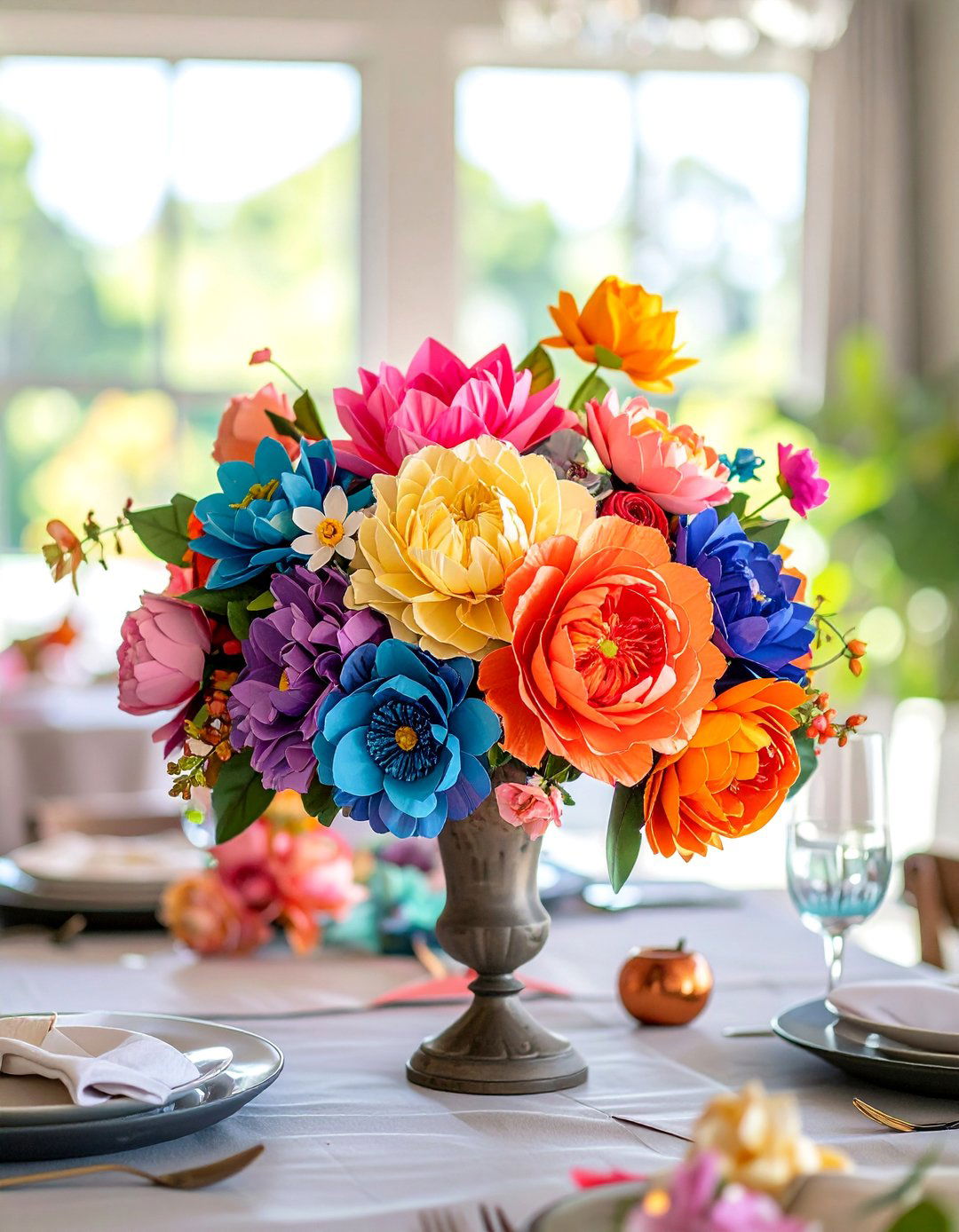 Paper Flower Creations - 30 Rehearsal Dinner Centerpiece Ideas for a Memorable Event