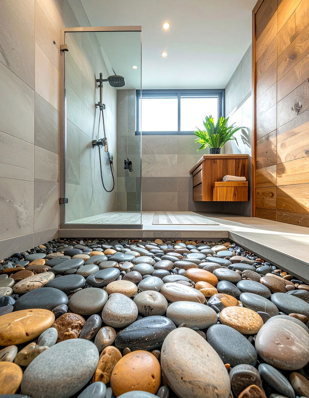 Pebble Stone Mosaic Shower Floor - 20 Bathroom Mosaic Floor Tile Ideas for a Stunning Look