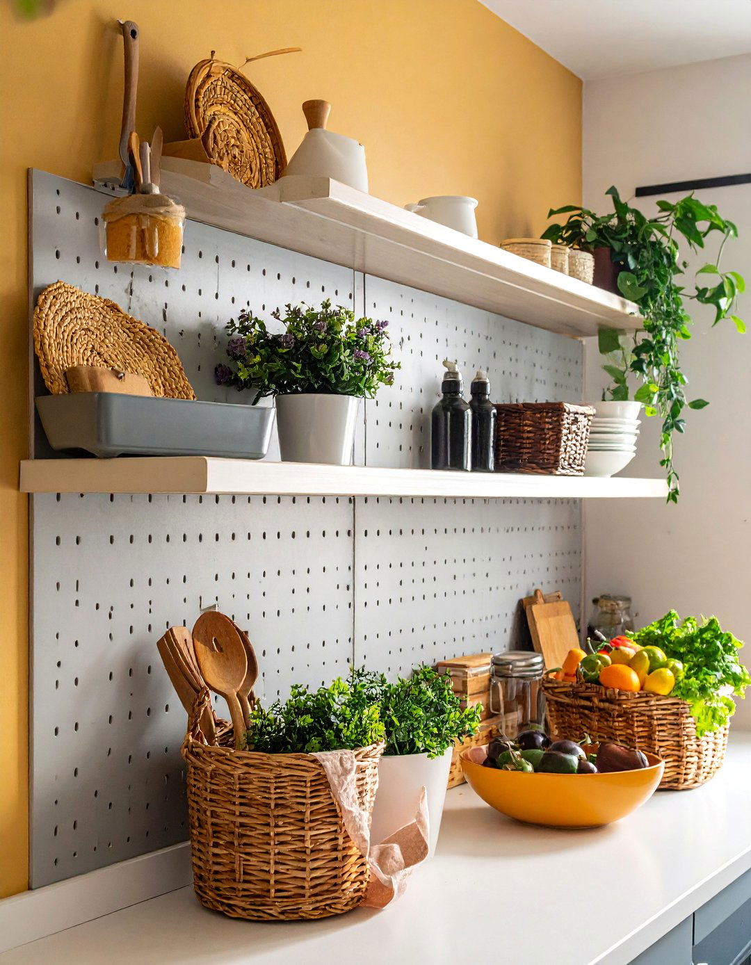 Pegboard Storage Walls - 40 Small Kitchen Storage Ideas to Maximize Your Space