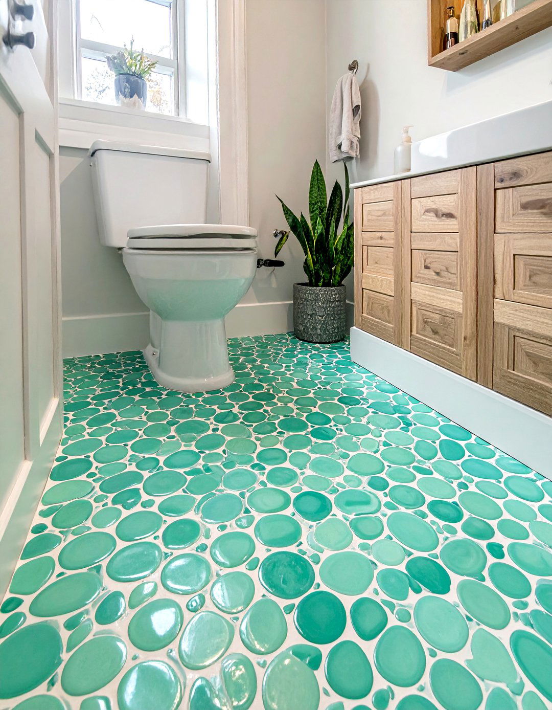 Penny Round Mosaic Floor Tiles - 20 Bathroom Mosaic Floor Tile Ideas for a Stunning Look