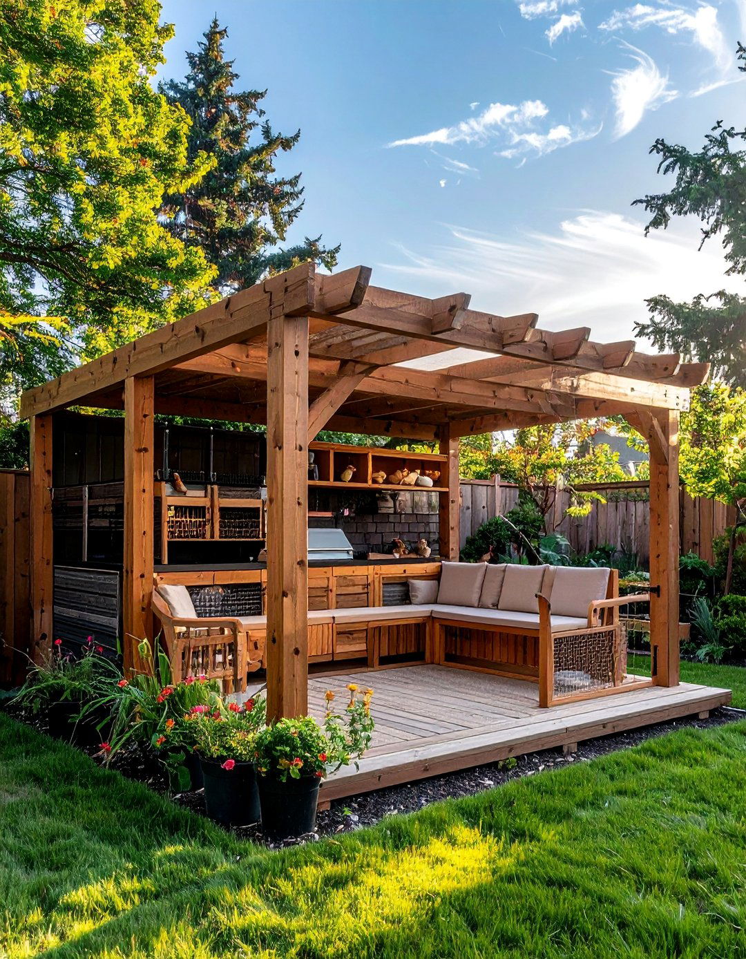 Pergola Chicken Coop and Garden Integration - 40 Patio With a Pergola Ideas for Outdoor Living Spaces