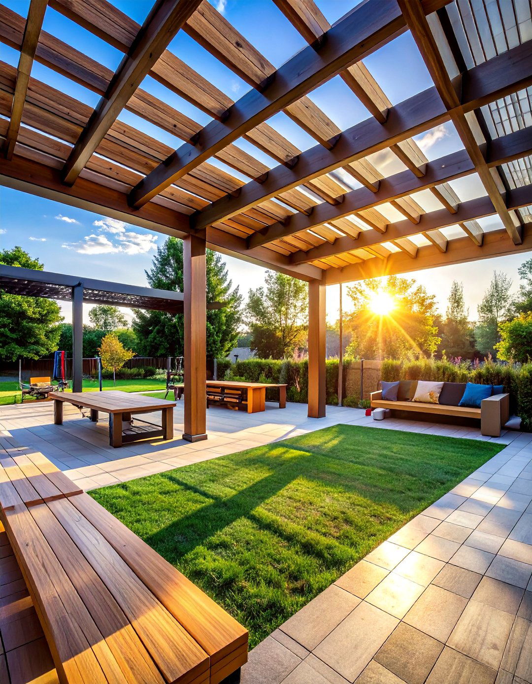 Pergola Game Room and Recreation Area - 40 Patio With a Pergola Ideas for Outdoor Living Spaces