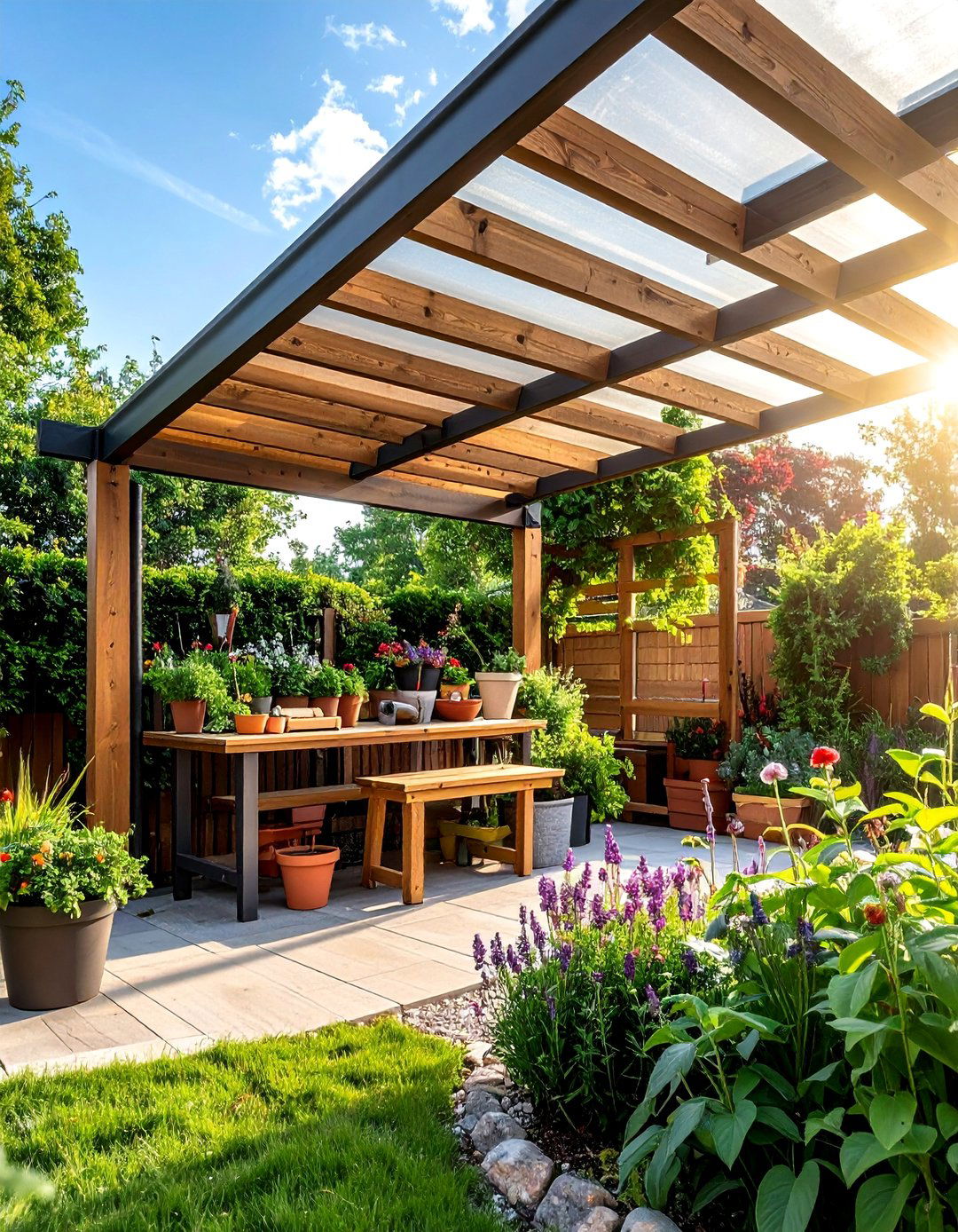 Pergola Greenhouse and Potting Shed - 40 Patio With a Pergola Ideas for Outdoor Living Spaces