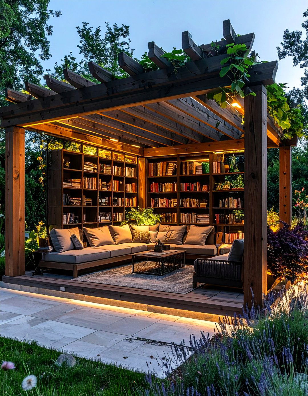Pergola Reading Nook and Library