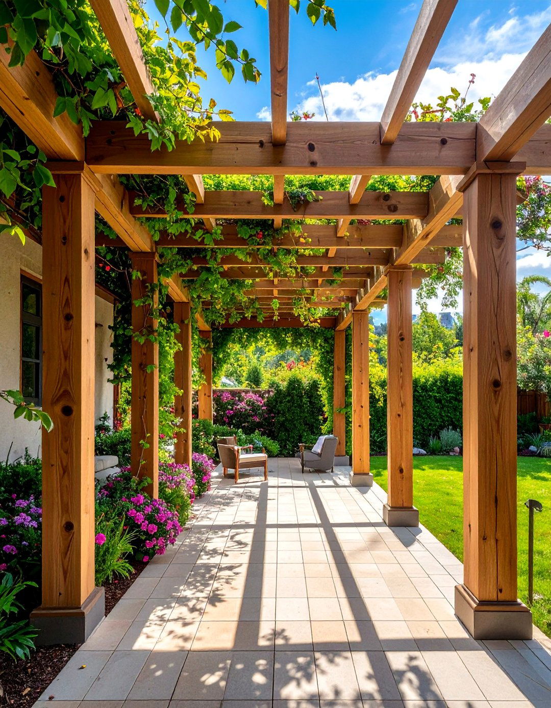 Pergola Shade Structures with Climbing Vines - 40 Shade Ideas for Comfortable Outdoor Living Spaces