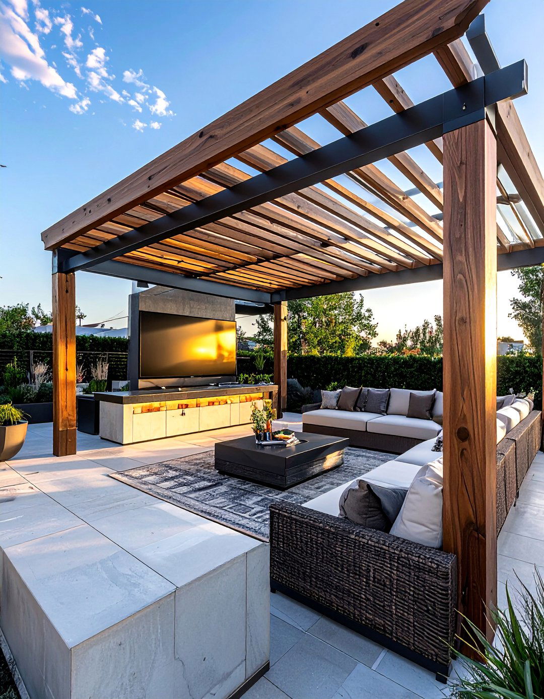Pergola Sports Viewing Area - 40 Patio With a Pergola Ideas for Outdoor Living Spaces