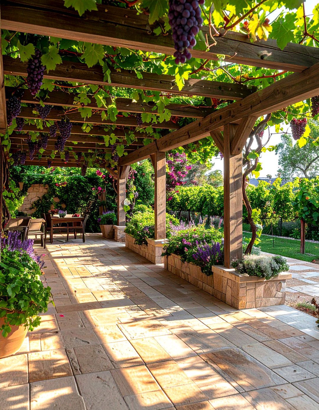 Pergola Wine and Herb Garden - 40 Patio With a Pergola Ideas for Outdoor Living Spaces
