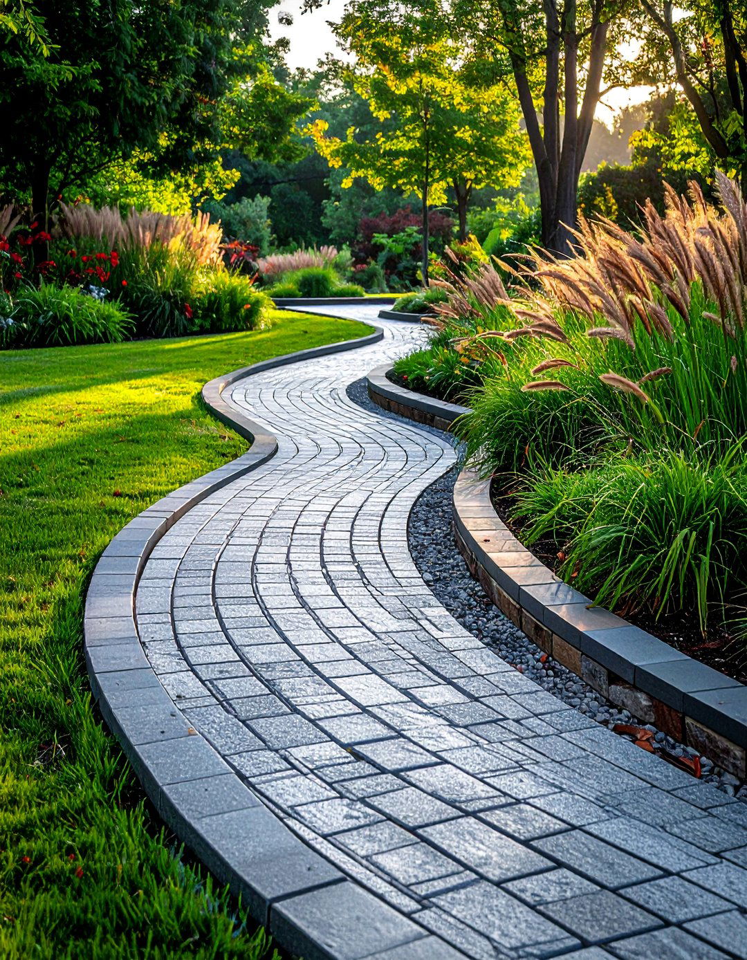 Permeable Paver Curved Walkways - 25 Curved Walkway Ideas for a Unique Outdoor Space