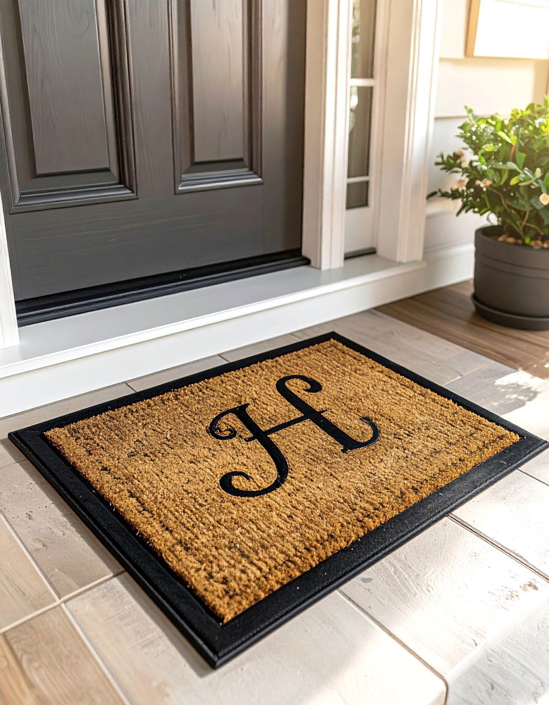 Personalized Monogrammed Front Door Mat - 15 Front Door Mat Ideas to Welcome Guests in Style