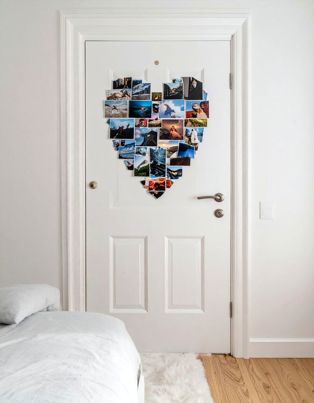 Photo Collage Display - 25 Bedroom Door Decorating Ideas to Add Personality