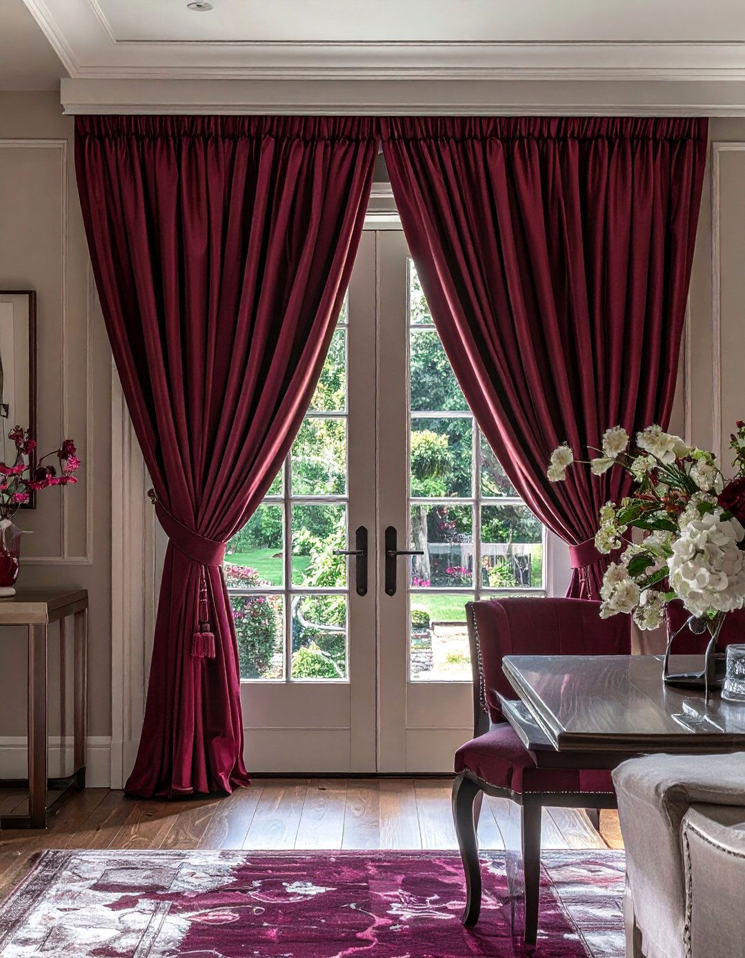Pinch Pleat Curtains - 20 Window Treatments for French Doors to Add Style