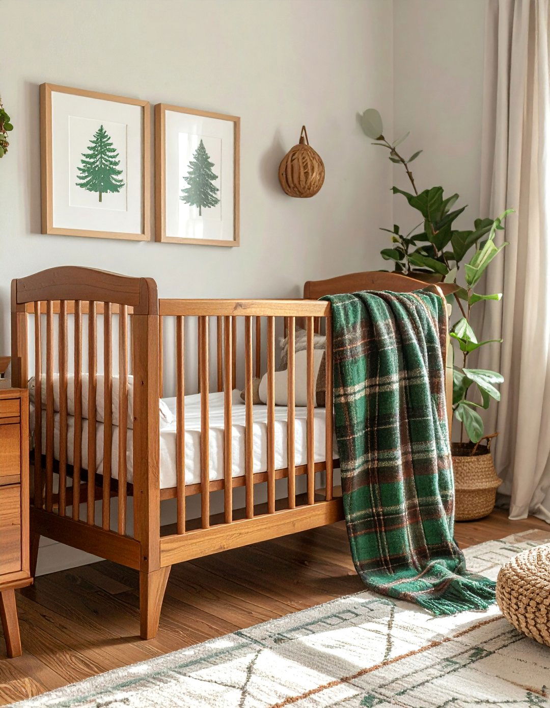 Plaid Patterned Textiles Woodland Nursery - 25 Woodland Nursery Ideas for a Cozy Baby Room