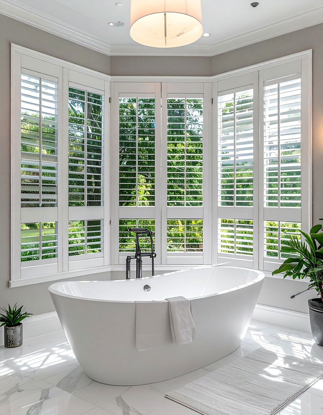 Plantation Shutter Style - 20 Windows Above Bathtub Ideas for a Relaxing Bath