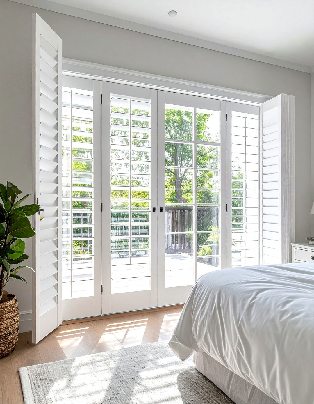 Plantation Shutters - 20 Window Treatments for French Doors to Add Style