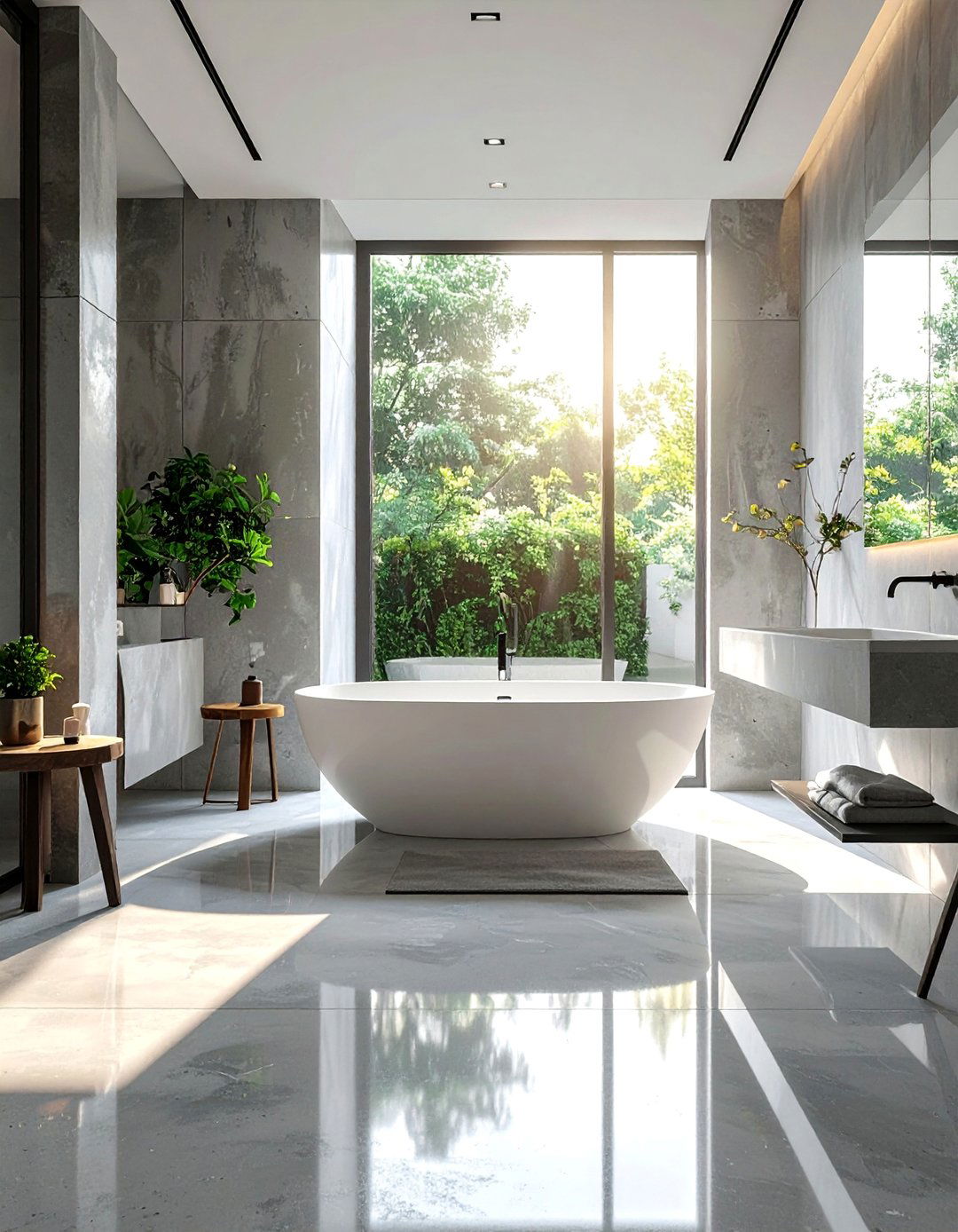 Polished Concrete Bathroom Flooring - 30 Concrete Bathroom Ideas for a Modern Look