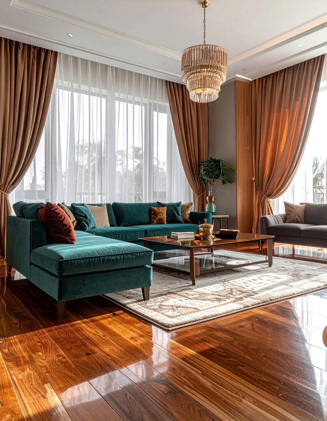Polished Teak Living Room Floor - 25 Beautiful Living Room Wood Floor Ideas