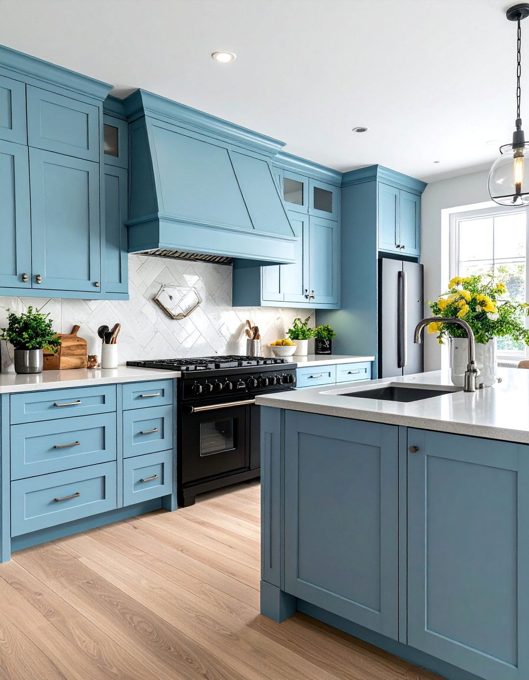 Powder Blue Cabinets With Black Appliances - 20 What Color Cabinets Go With Black Appliances Ideas