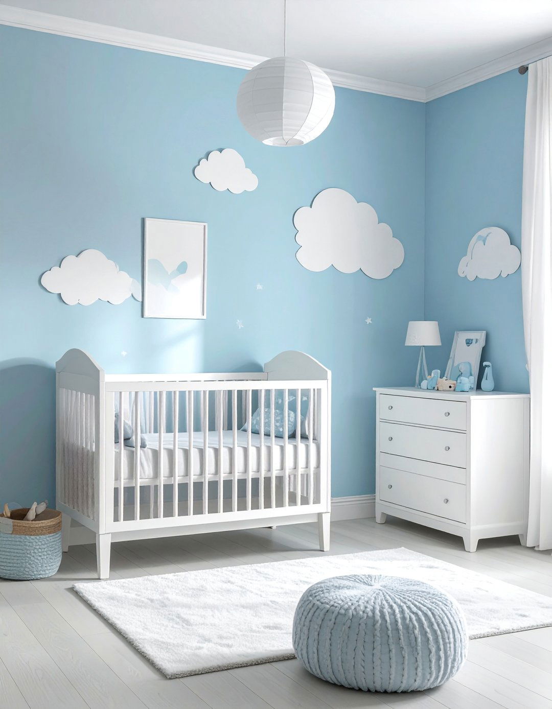 Powder Blue and White Nursery - 25 Blue and White Bedroom Ideas for a Calm Retreat