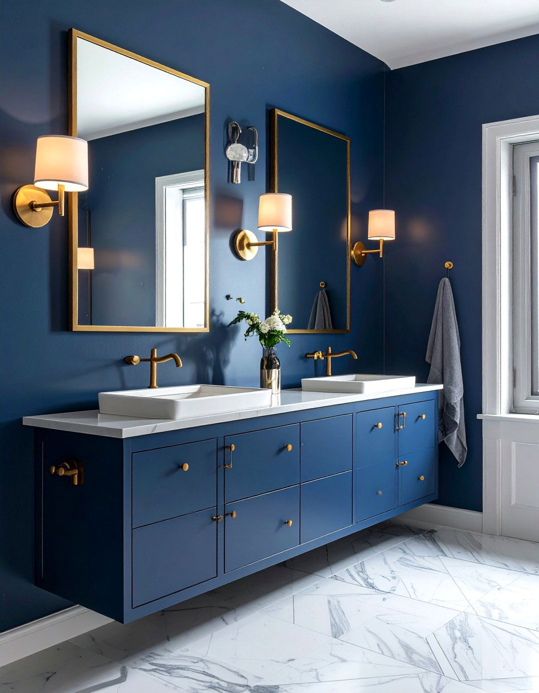 Powder Room with Unlacquered Brass Fixtures - 20 Luxury Powder Room Ideas for a Chic Space
