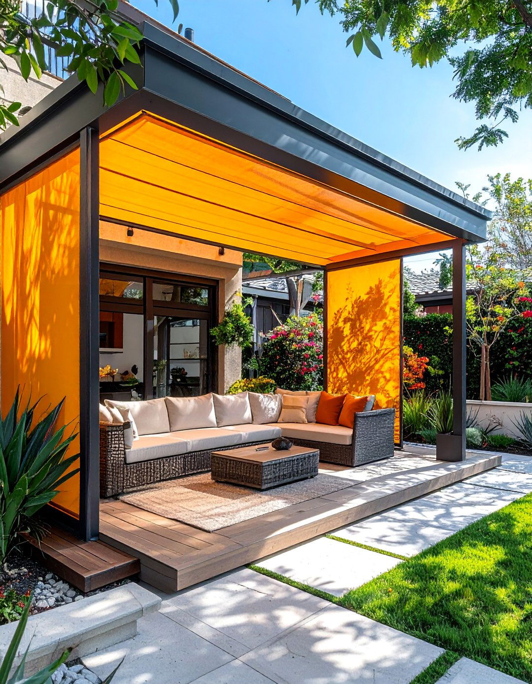 Privacy Screens with Integrated Shade - 40 Shade Ideas for Comfortable Outdoor Living Spaces