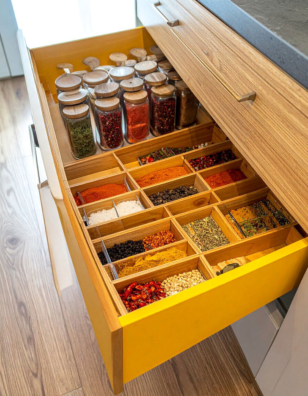 Pull Out Spice Drawer Systems - 40 Small Kitchen Storage Ideas to Maximize Your Space