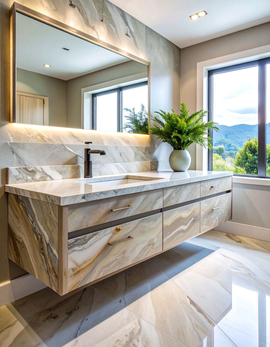 Quartzite Bathroom Vanity Countertops - 20 Bathroom Countertop Ideas for a Functional and Stylish Space