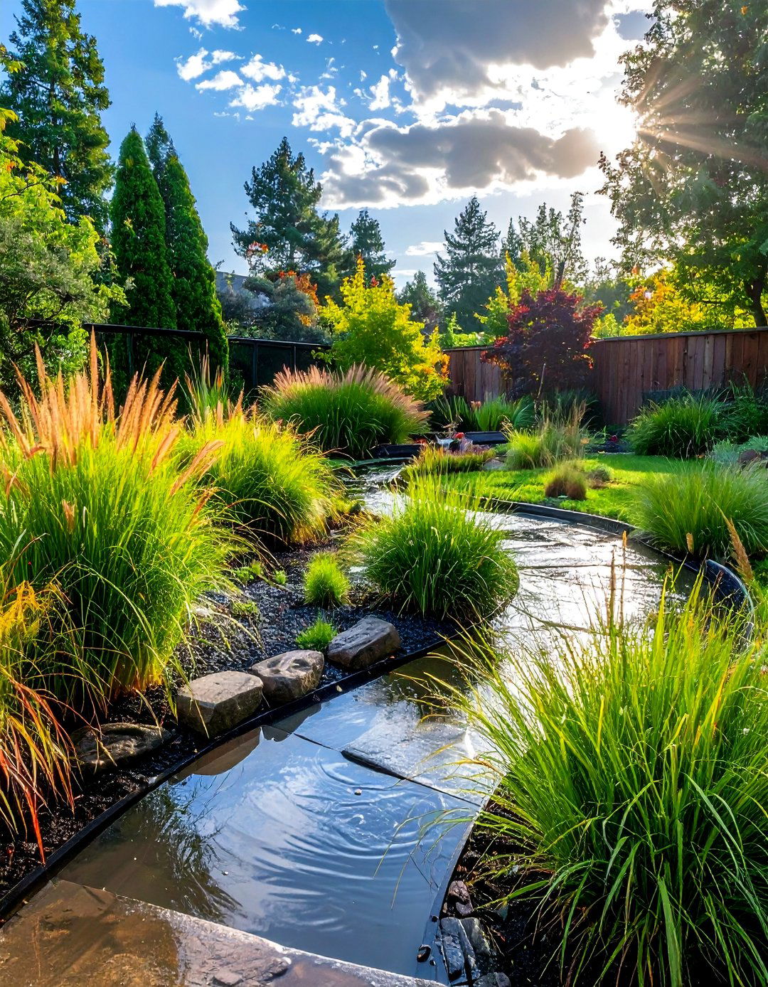 Rain Garden Sustainable Water Management - 25 Aesthetic Garden Ideas for a Beautiful Outdoor Space