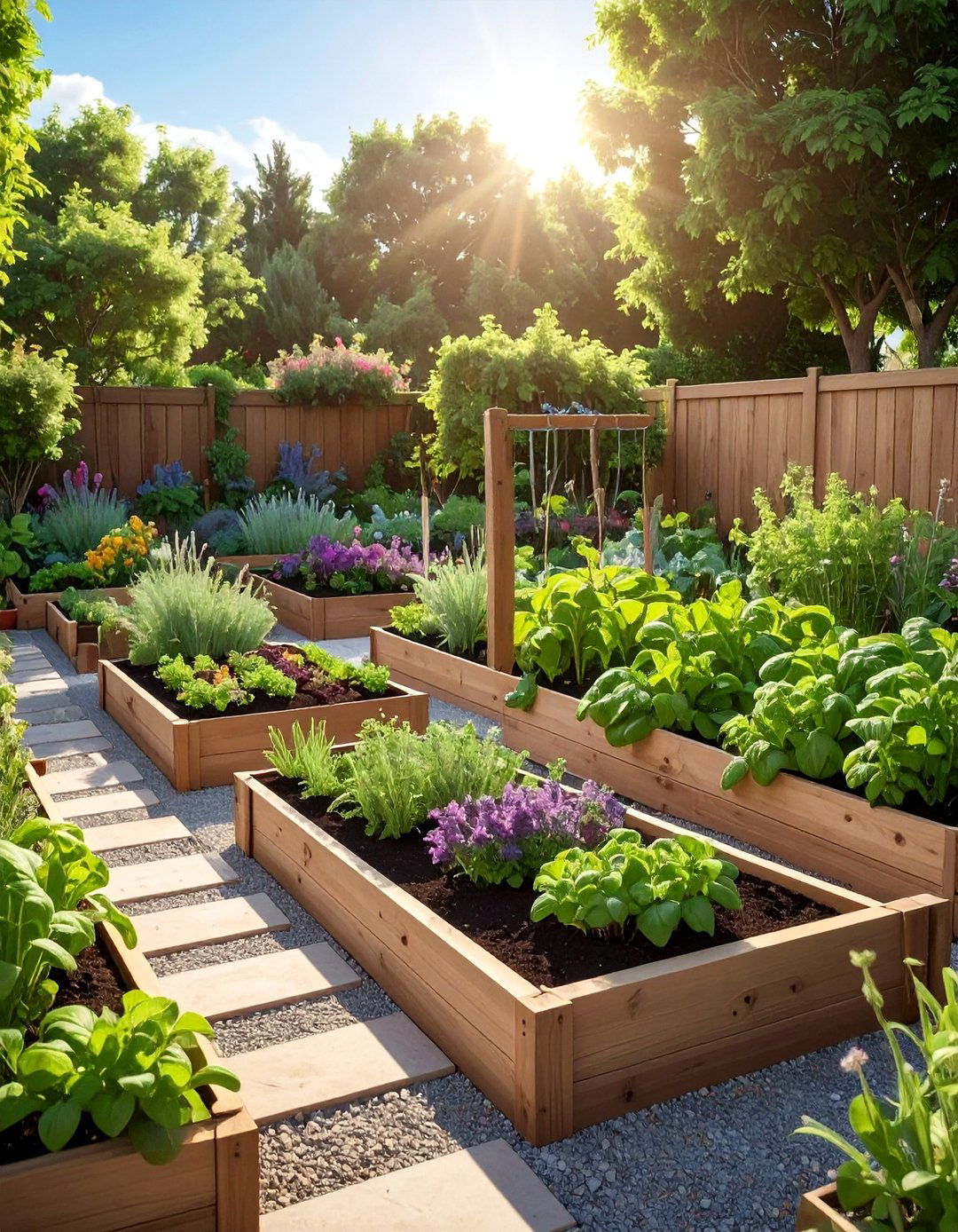 Raised Bed Herb Production Garden - 25 Aesthetic Garden Ideas for a Beautiful Outdoor Space
