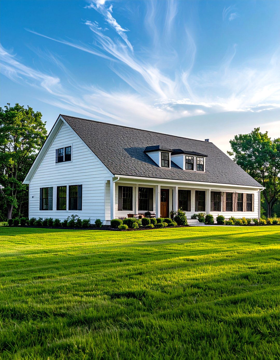 Ranch Style White Siding House - 20 White Siding House Designs for a Clean and Timeless Exterior