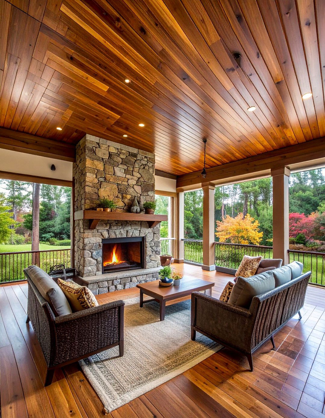 Realistic Wood Grain Vinyl Porch Ceiling - 20 Vinyl Porch Ceiling Ideas to Elevate Your Outdoor Space