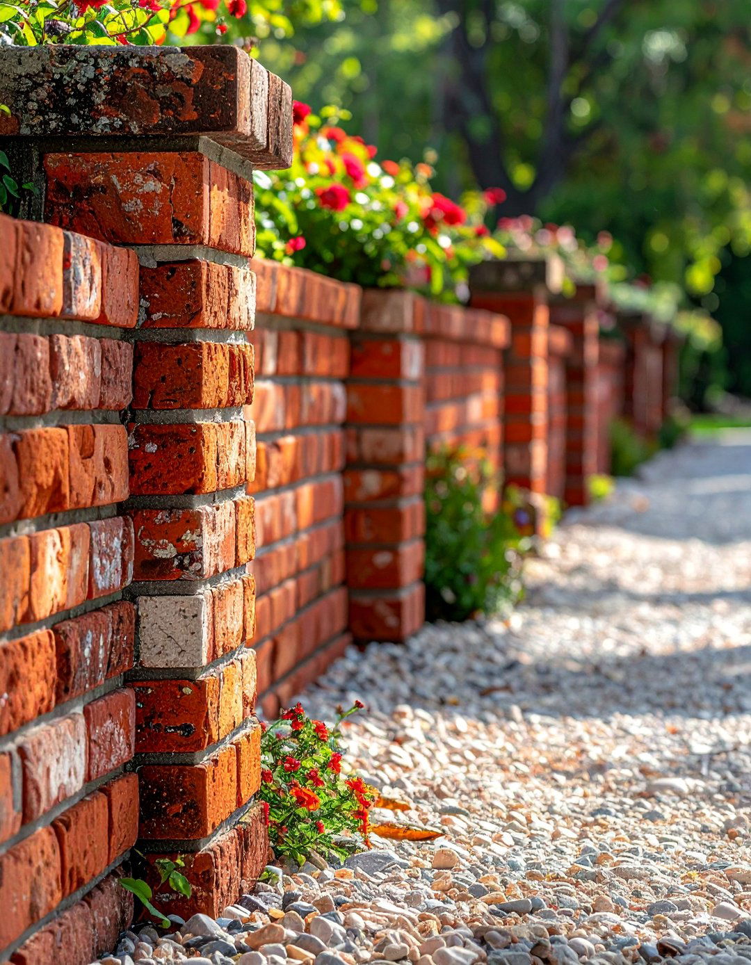 Reclaimed Brick Borders - 25 Gravel Driveway Edging Ideas for a Polished Finish