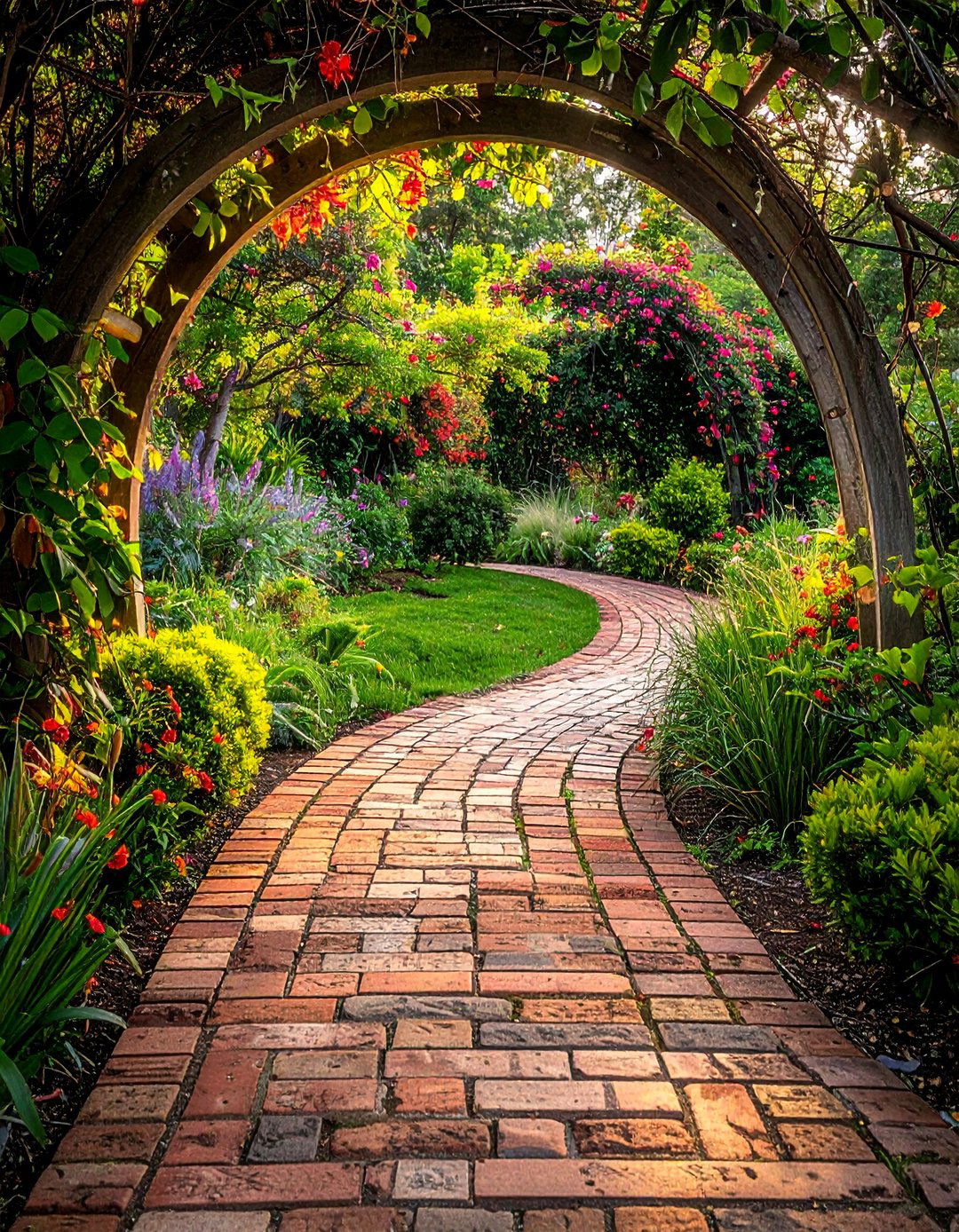 Reclaimed Brick Curved Walkways - 25 Curved Walkway Ideas for a Unique Outdoor Space