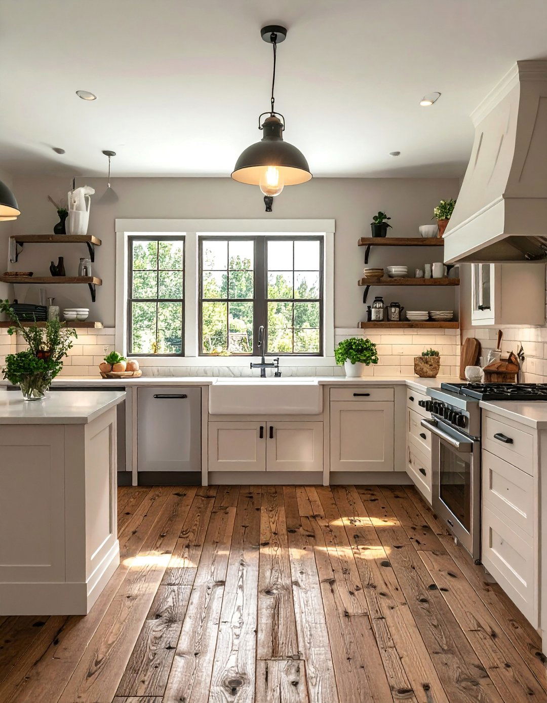 Reclaimed Wood Floors for a Rustic Farmhouse Kitchen - 15 Kitchens With Wood Floors for a Warm and Inviting Look