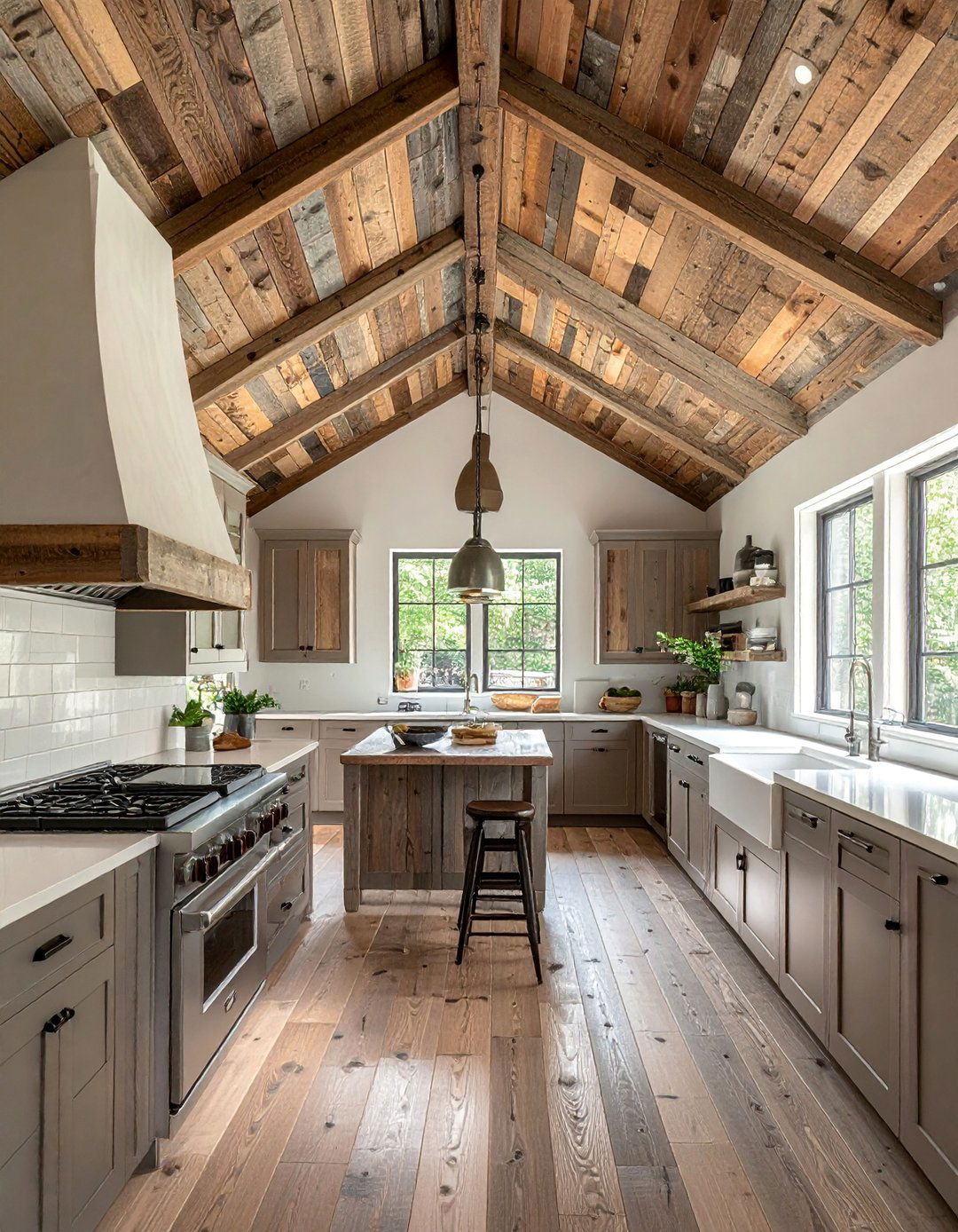 Reclaimed Wood Vaulted Ceiling - 40 Vaulted Ceiling Ideas for a Spacious Look