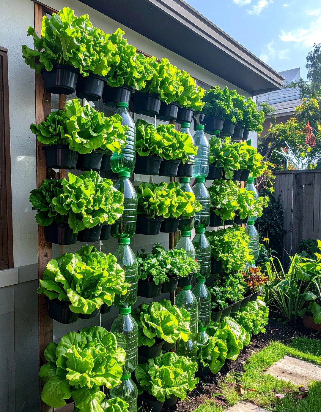 Recycled Plastic Bottle Vertical Garden - 40 Vertical Garden Ideas for Small Spaces