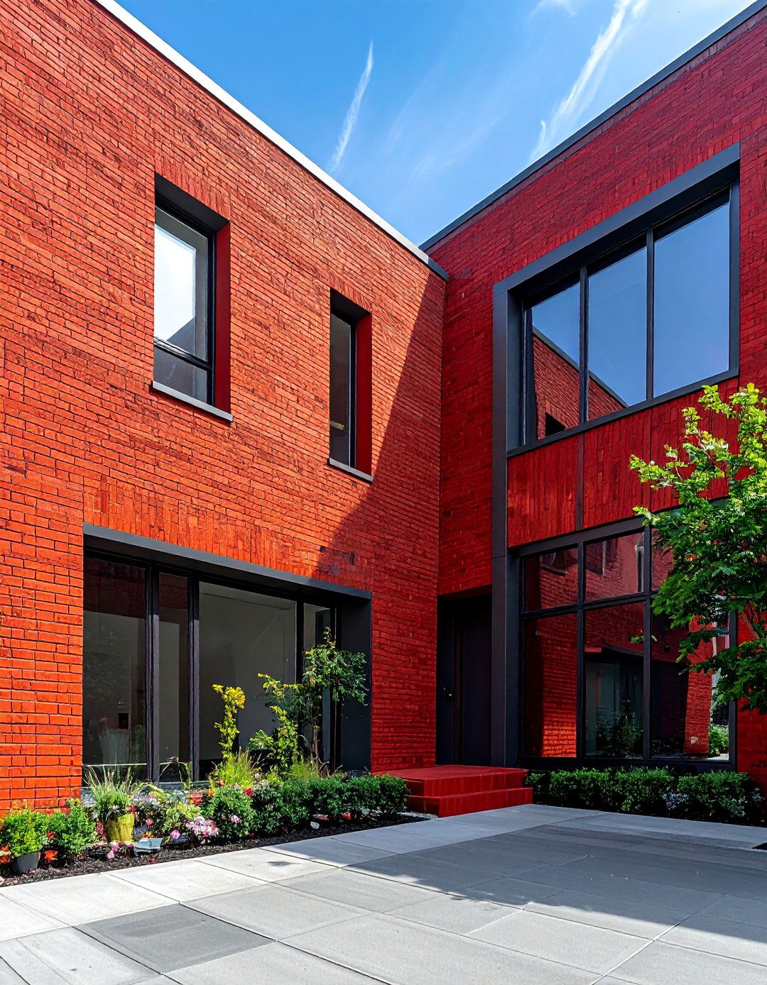 Red Brick with Dark Mortar for a Blended Look - 30 Red Brick Exterior Home Ideas for a Classic Appeal