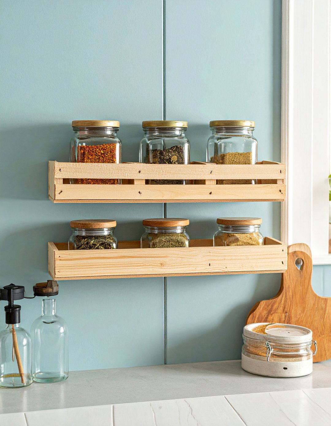 Repurposed Wooden Crate Spice Rack - 40 Creative Spice Rack Ideas for Organized Kitchens