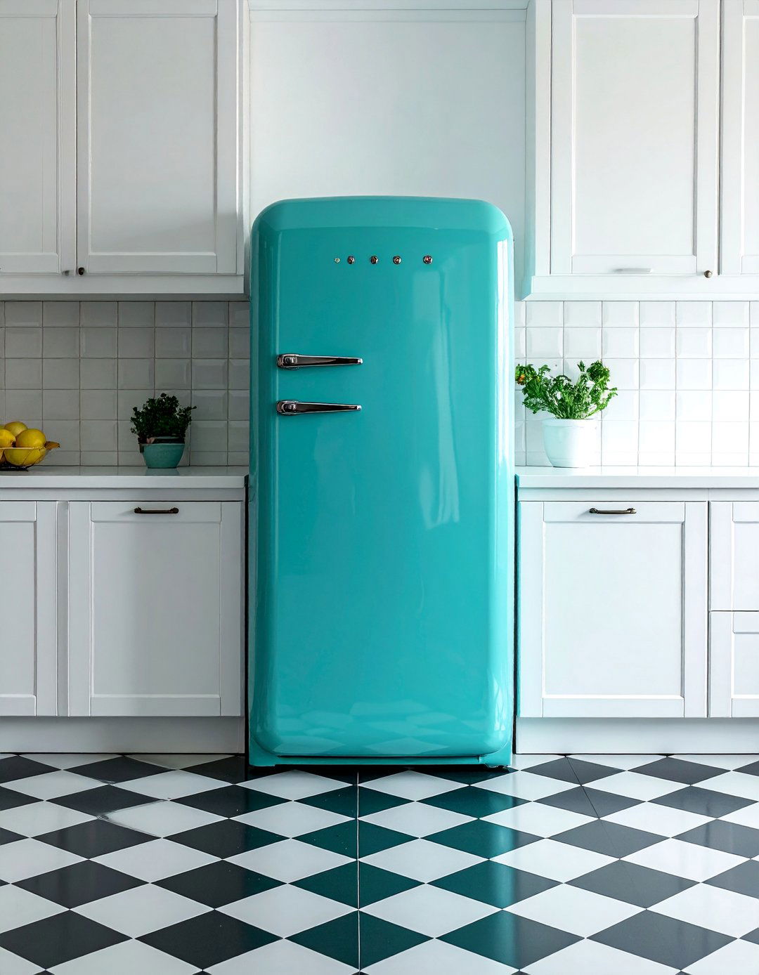 Retro Style Teal Appliances - 20 Teal and White Kitchen Design Ideas for a Fresh Look