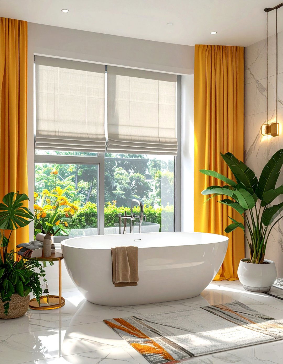 Roman Shade Combinations - 30 Bathroom Window Treatment Ideas for Privacy