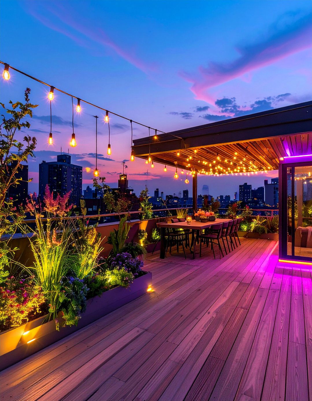 Rooftop Deck Lighting Design Schemes - 40 Rooftop Deck Ideas for Stunning Urban Outdoor Spaces